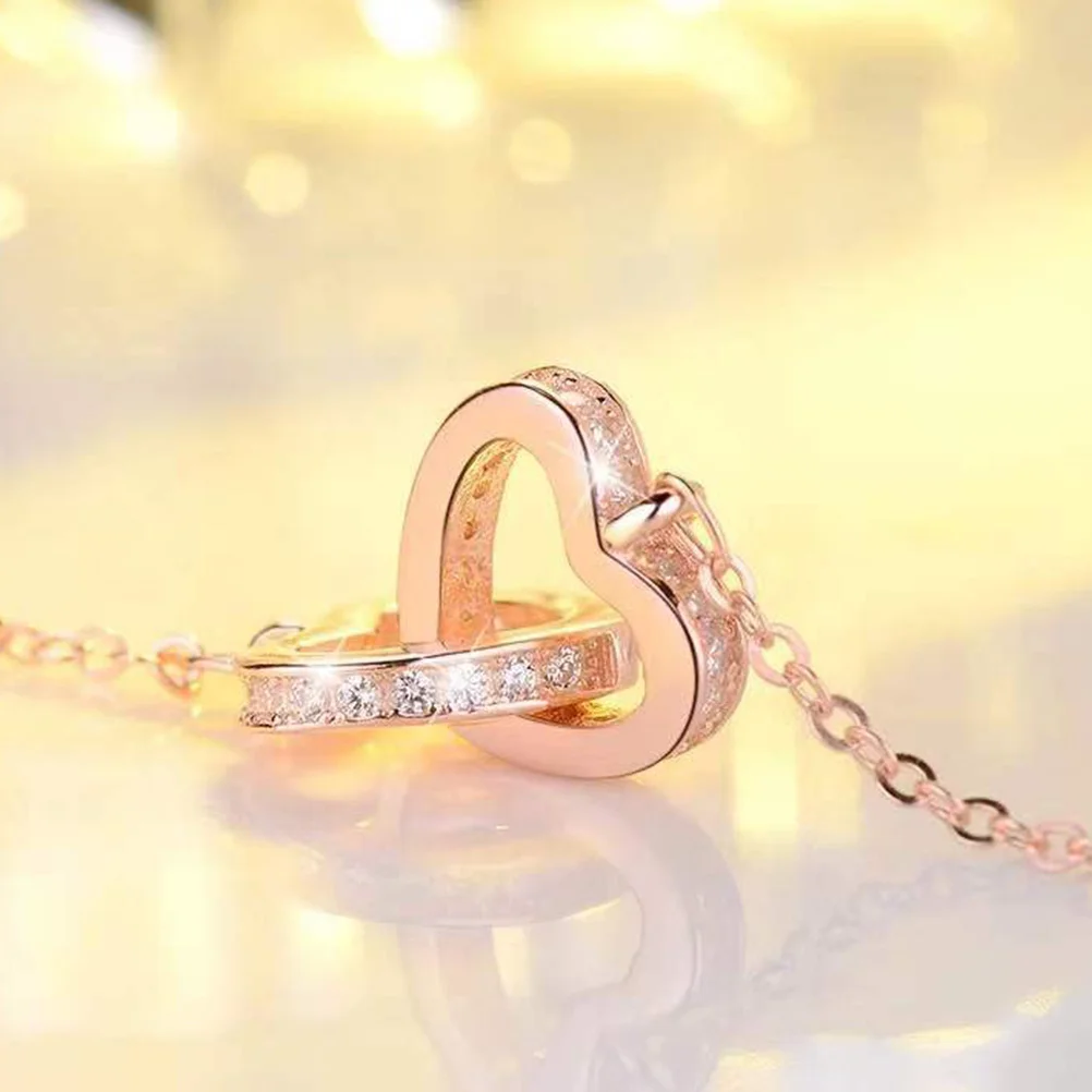 

1pc Heart Shaped Necklace S925 Sterling Silver Delicate Neck Pendant Jewelry For Women Collarbone Accessory Party Gift