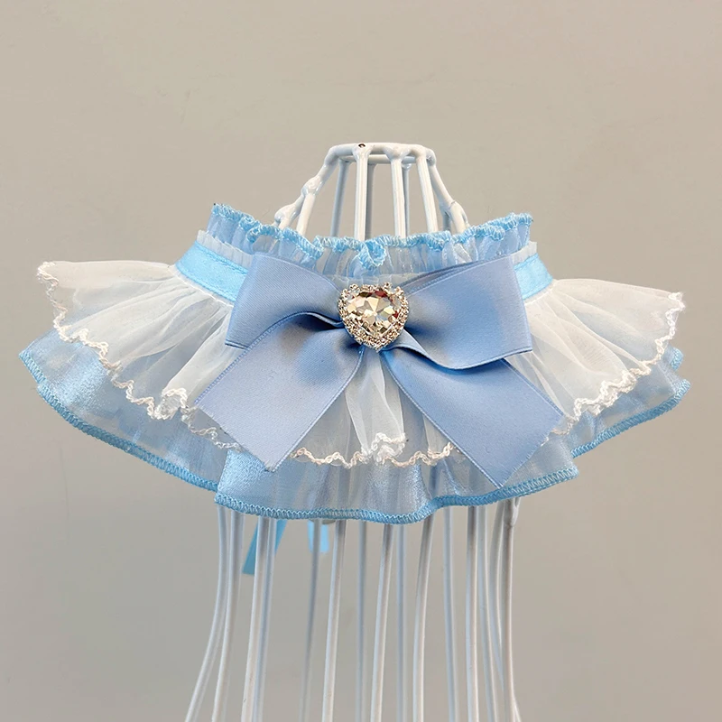 

Summer New Blue Bibs Collars For Small Medium Dog Cute Bow Bow Neckerchief Tie Pet Dog Supplies Accessories Poodle Chihuahua