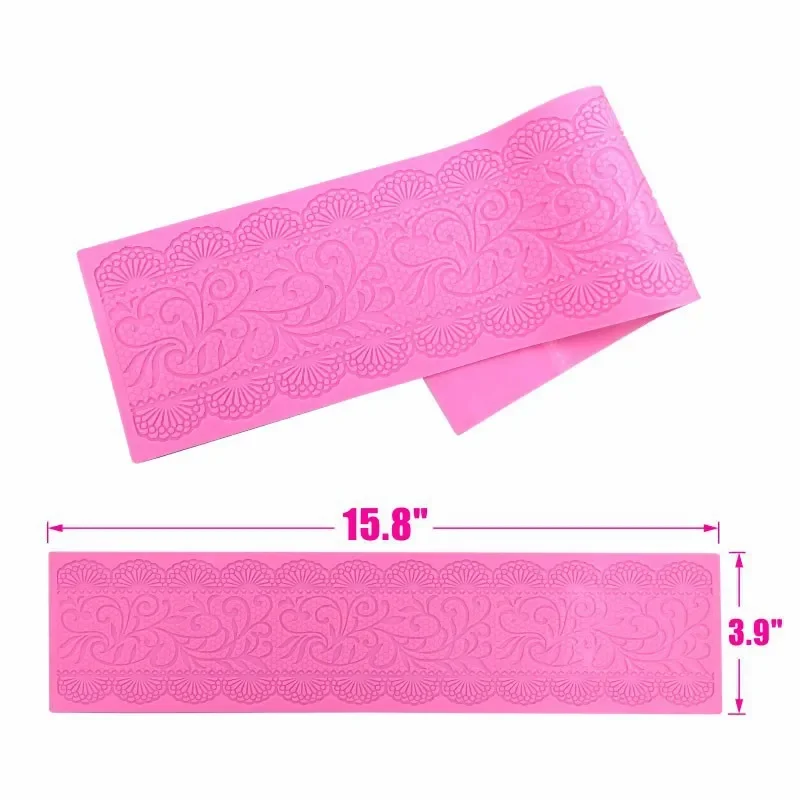 Beautiful Flower Lace Fondant Mold Lace Flower Wedding Cake Silicone Mousse Sugar Craft Icing Mat Pad Pastry Baking Tool