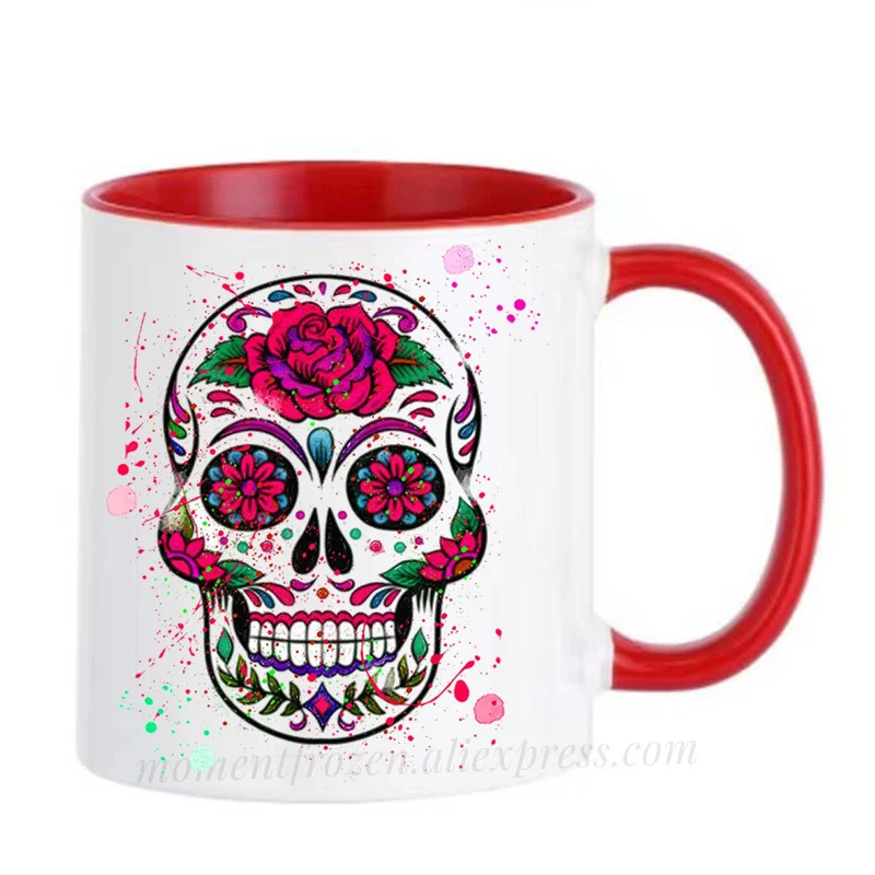 Mexican Skull Cups Caffeine Cocoa Coffee Mugs Tea Mugen Friend Gifts Home Decal Milk Tableware Coffeeware Teaware Beer Drinkware