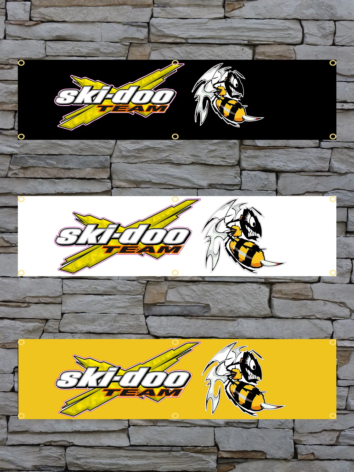 60x240cm Team SkiDoos Killer Bee Snowmobile Flag Banner Tapestry Polyester Printed Flag Garage or Outdoor For Decoration