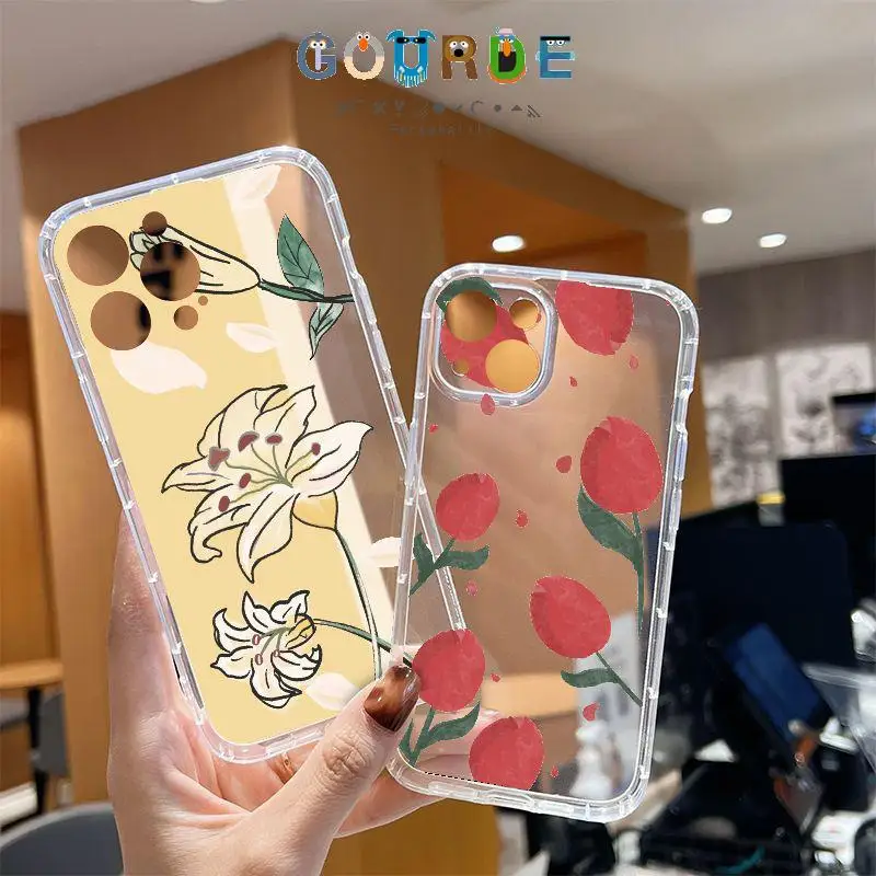 

Gourde Simple Beautiful Flowers Patterns Phone Case for Iphone 16 15 14 12 13 11 Pro Max Ip 7 8 Plus Iphon X Xs Xr Xs Max