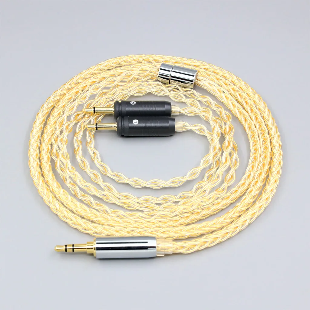LN008431 8 코어 99% 7n 순은 24k 금도금 이어폰 케이블, 포컬 클리어 이어, 엘렉스, 엘레지아 스텔리아 듀얼 3.5mm 핀 헤드용