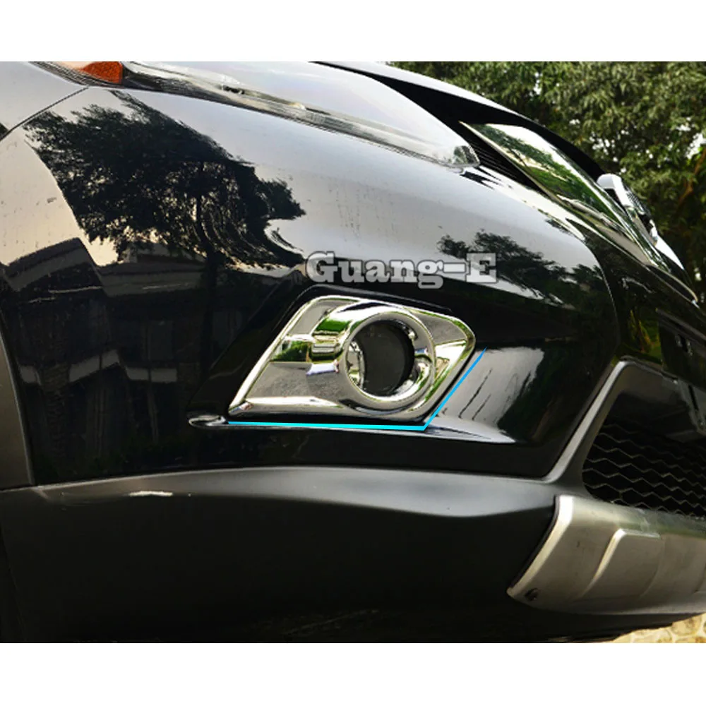 For Nissan X-Trail Xtrail T32/Rogue 2014 2015 2016 Front Fog Light Lamp Frame Stick Styling ABS Chrome Cover Trim Parts 2pcs/Set