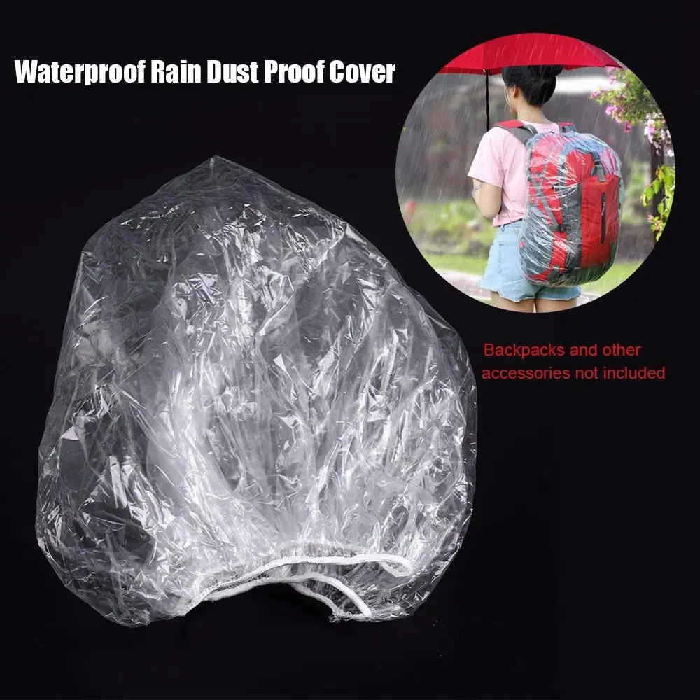 

Disposable Backpack Rainproof Cover Transparent Plastic Knapsack Rain Cover Rainproof Dust Proof Cycling Climbing Hiking