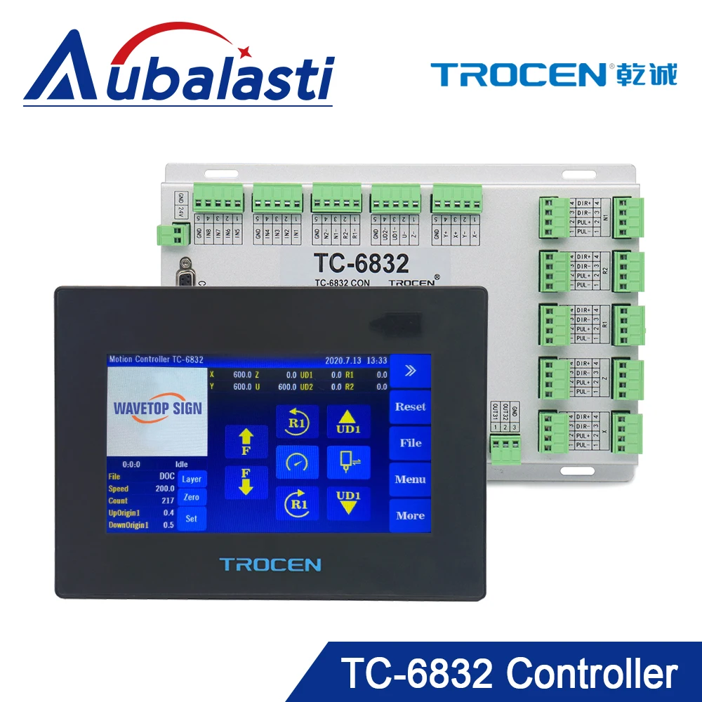 

Aubalasti Trocen Vibrating Knife Cutting Motion Controller TC-6832 7inch Touch Screen use for CNC Vibrating Knife