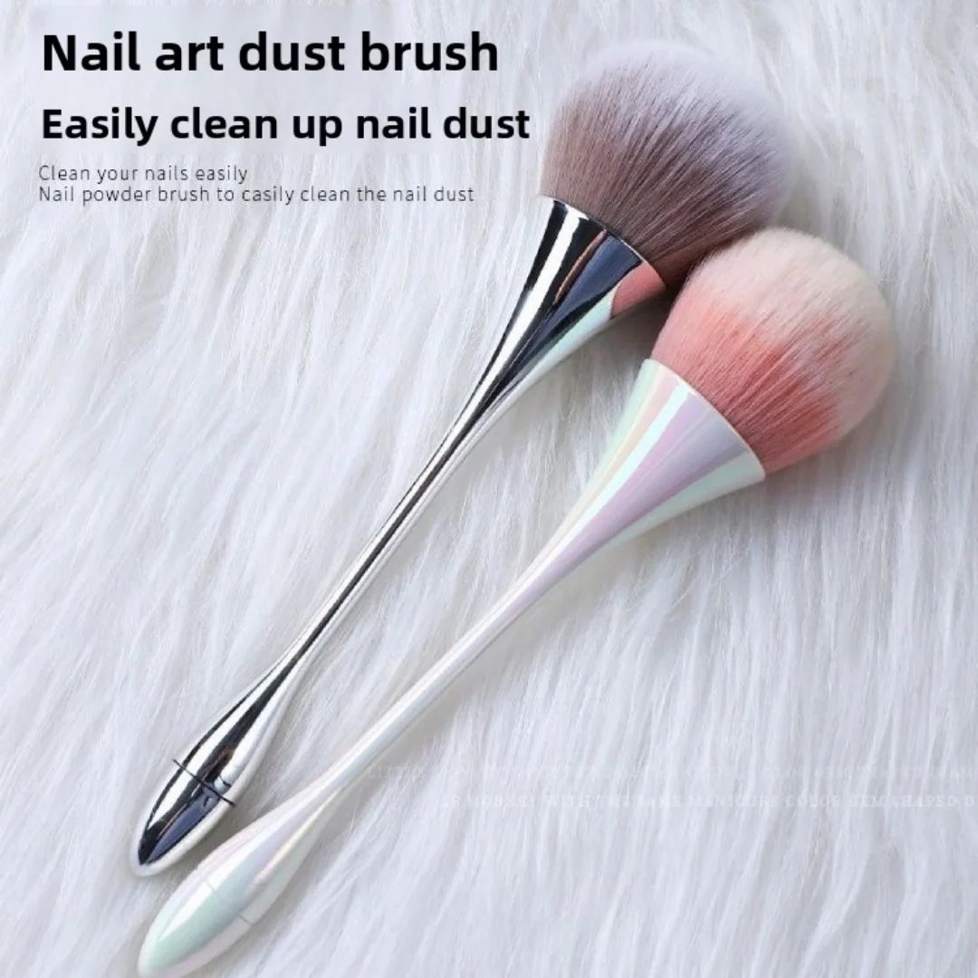 Pędzel do zdobienia paznokci, pędzel do usuwania pyłu, profesjonalne pędzle do makijażu paznokci, pędzle z długą rączką, super puszyste narzędzia do usuwania pyłu do manicure