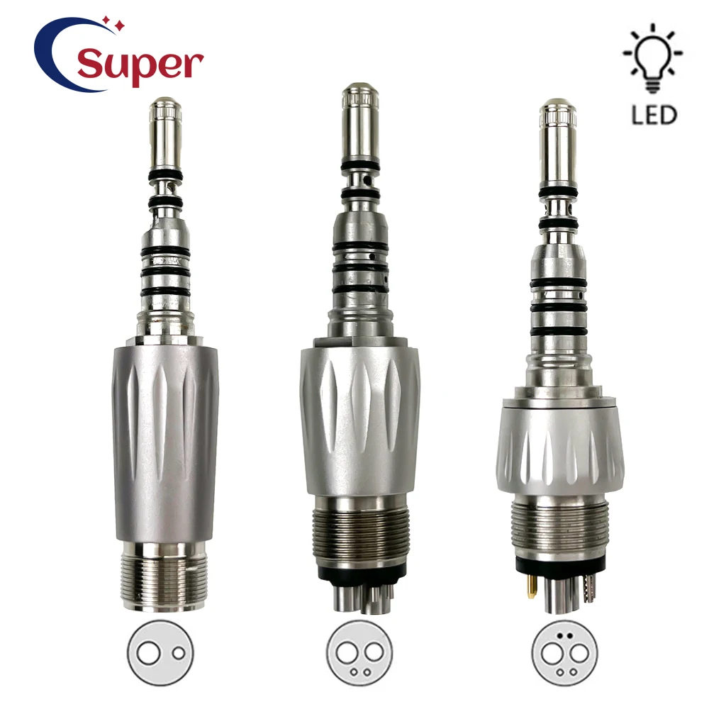 Dental KV Multiflex Quick Coupler Connector For 2/4/6 Holes With Fiber Optic Handpiece Textured Metal Material Accessories