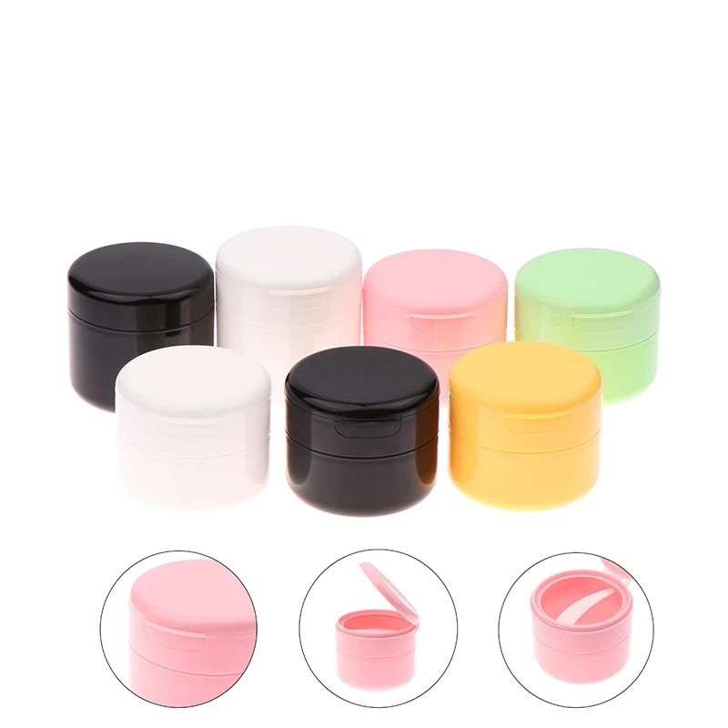 100/150g tampa flip com colher garrafas recarregáveis vazio pote de maquiagem pote de viagem creme facial loção recipiente de almofada de algodão cosmético