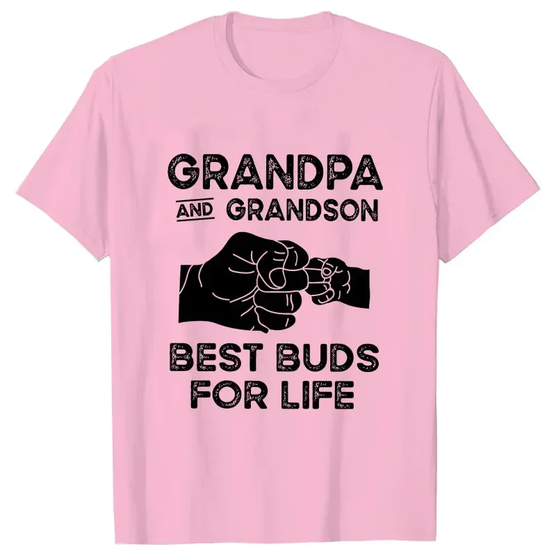 Men\'s T-shirts Grandpa and Grandson Best Buds for Life Tee Shirt Tops Grandpa Grandson Matching Clothes Shirts for Men Boys