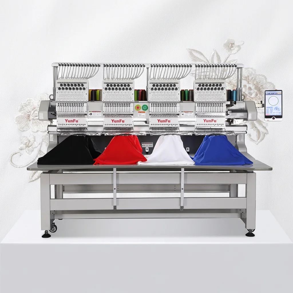 For 4-Head 12-Needle Computerized Automatic Embroidery Machine with Motor High-Speed Reliable for Business