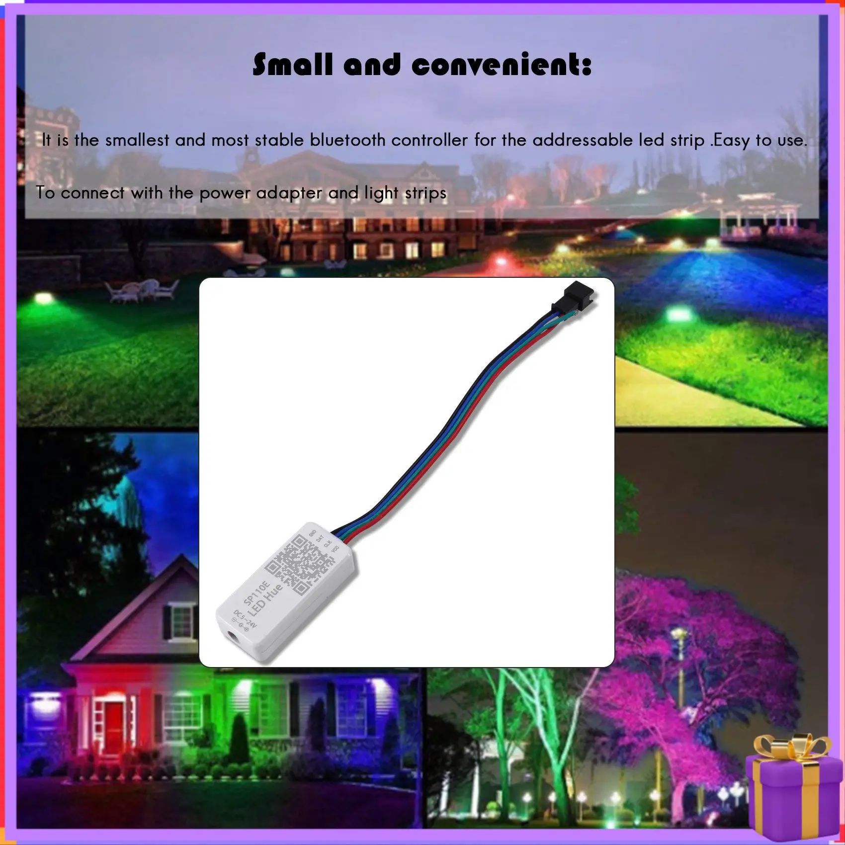 Advanced WS2812B SK6812RGB SK6812RGBW Bluetooth SP110E Mini Controller, Support ALL LED Strip/Module Light/Panel/String, IOS/And