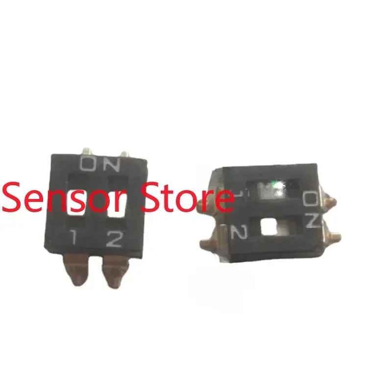 

10 шт. 2-позиционных переключателей с кодировкой 2P, плоские, черные, с шагом 2,54 мм