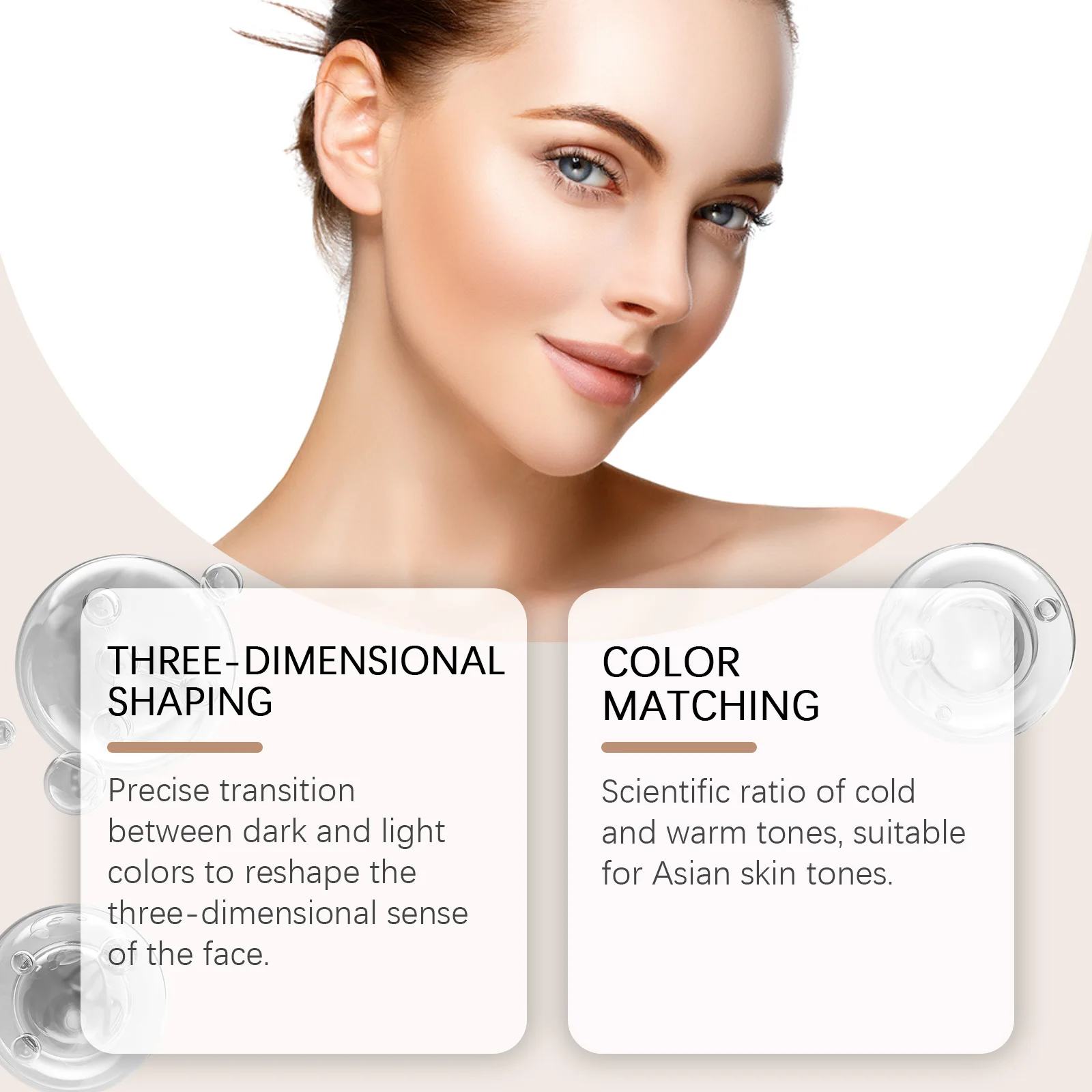 Bastone per toelettatura multiuso Fard in polvere a doppia testa Bastone per trucco Colore a lunga durata Cosmetici per la pelle schiarenti impermeabili