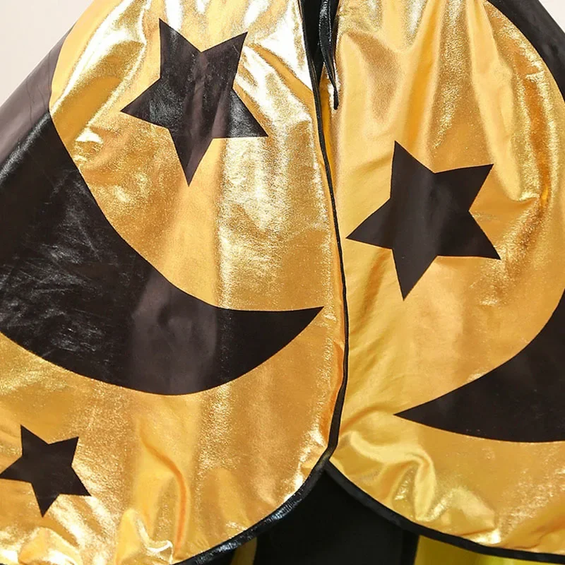 RT01 男の子女の子ウィザードケープ帽子付きハロウィン魔女パーティーコスチューム子供用コスプレマントファンシードレス & Gf1