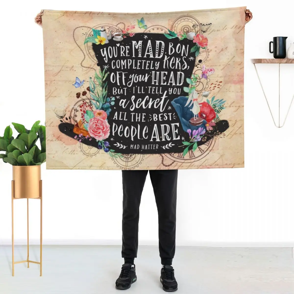 Mad Hatter Throw Blanket Luxurious Soft Blanket Holiday Gift for Family