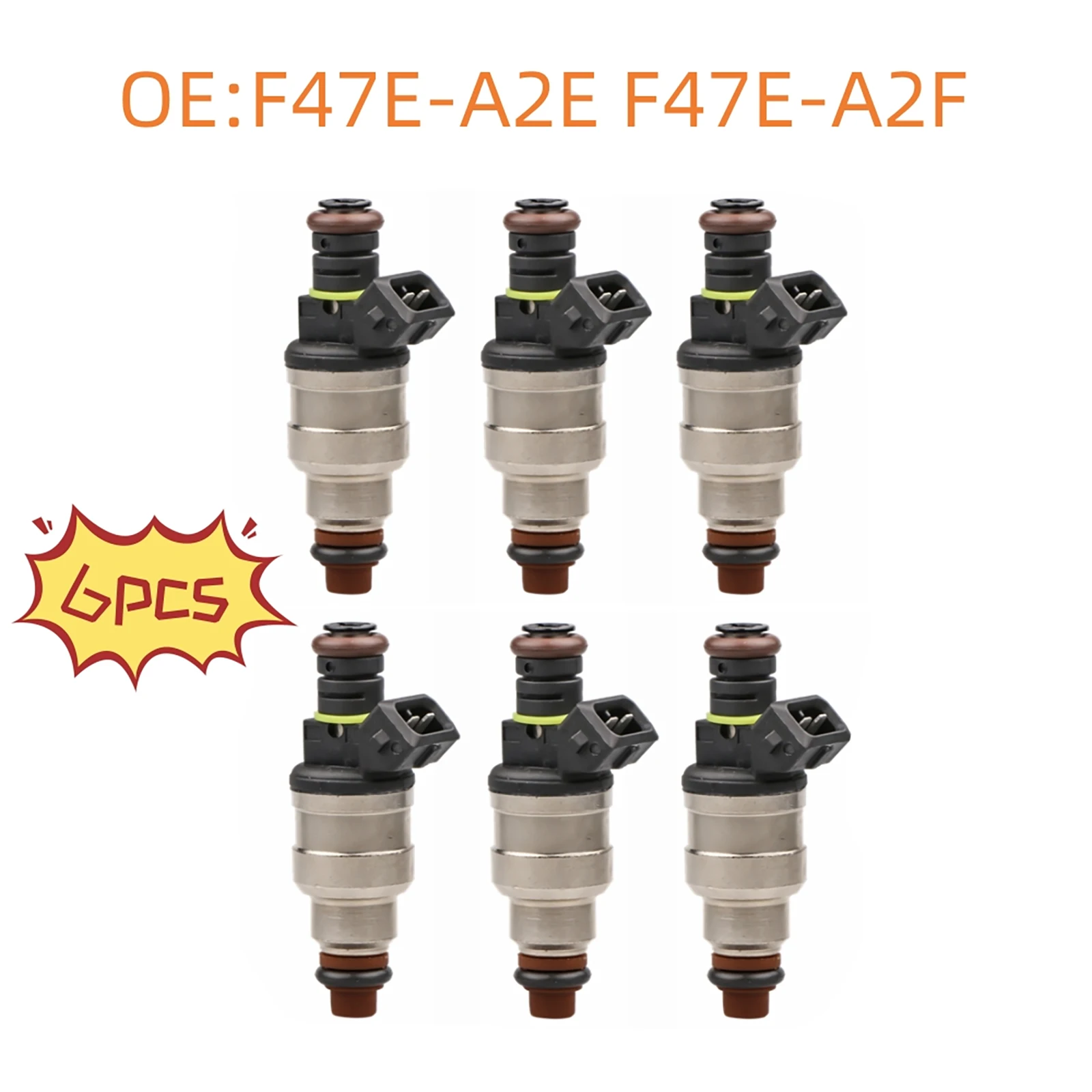 6Pcs Car Fuel Injectors F47E-A2E F47E-A2F For Ford Mustang Ranger Taurus Aerostar Bronco F-150 F-350 Car Accessories Replacement