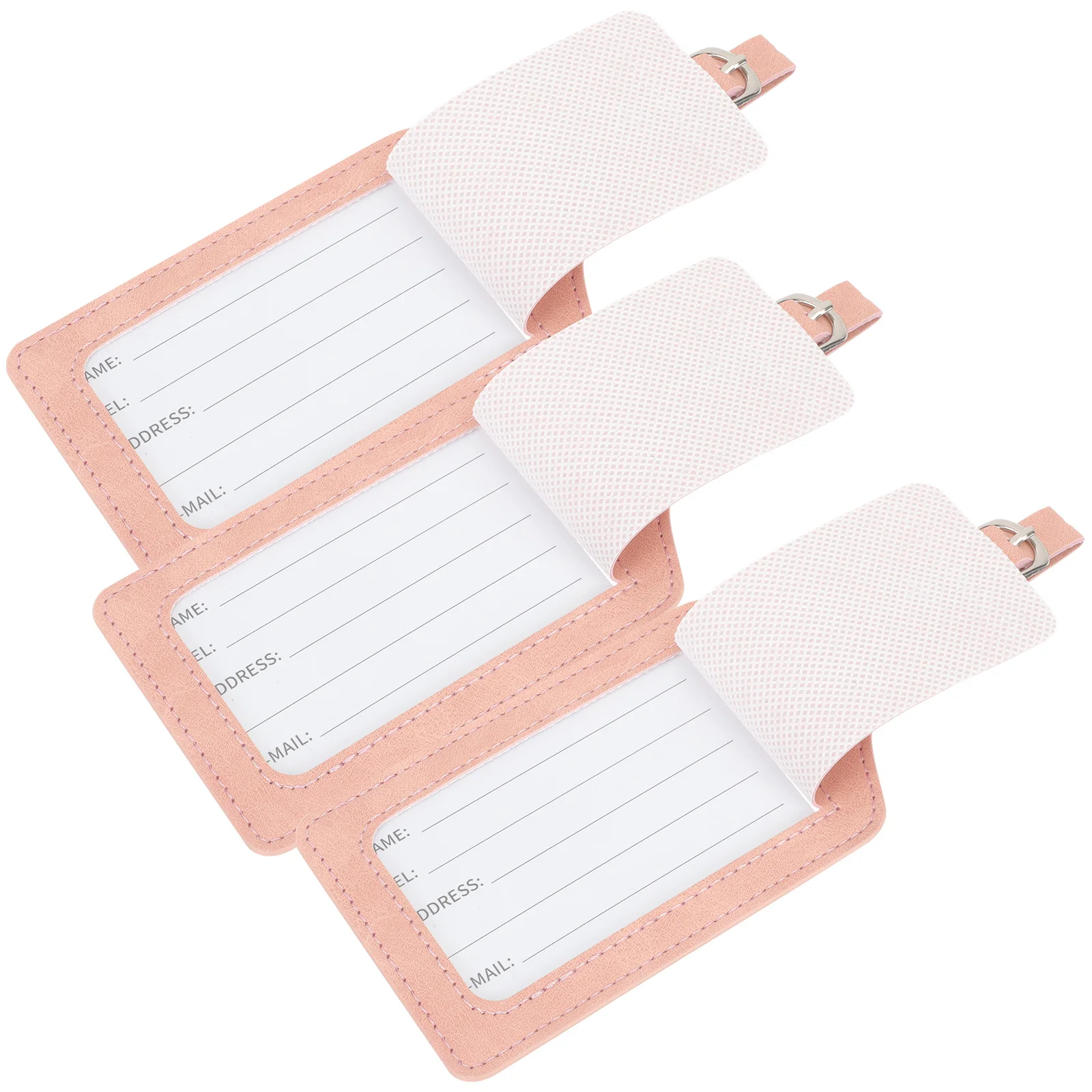 

3 Pcs Suitcase Travel Pu Pink Luggage Tags Women Bag Identifying Suitcase Tags Checked Airport Supplies