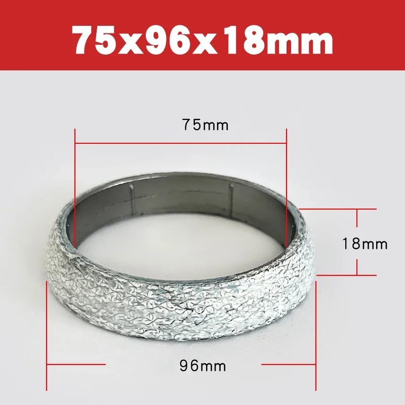 1pcs Car Muffler Exhaust Pipe Graphite Gasket Seal Ring 35mm-75mm Dia Exhaust Tail Pipe Flange Donut Gasket Muffler Seal Ring