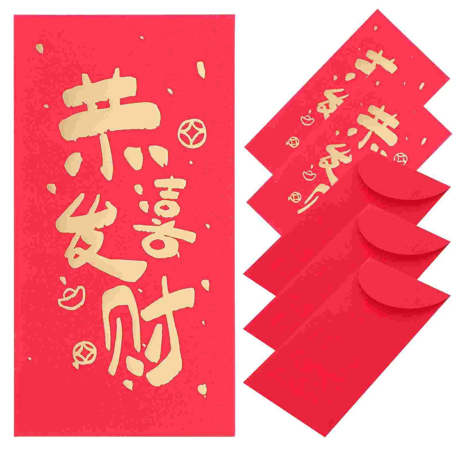 

6 Pcs Thousand Yuan Red Envelopes Li Xi Paper Traditional Pocket Spring Festival