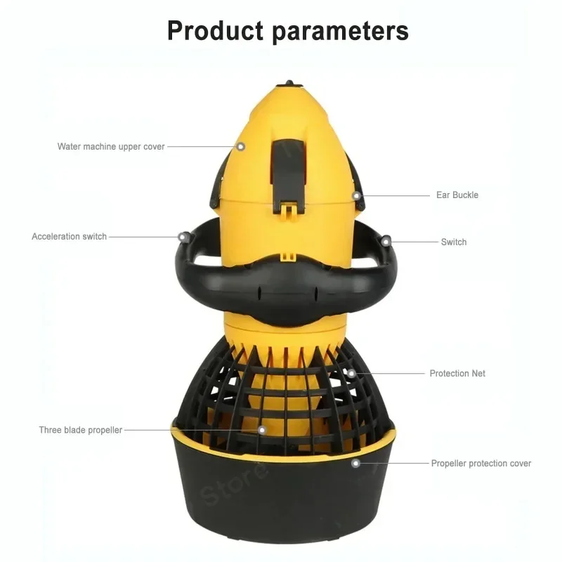 500W Electric Underwater Scooter Two Speed Water Propeller Diving Equipment Suitable For Marine And Pool Diving Sports