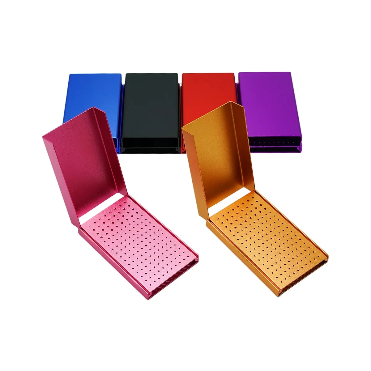 1PC Autoclavable 152-Hole Dental Bur Sterilization Box Aluminum FG RA Holder High Low Speed Organizer Efficient Storage Case