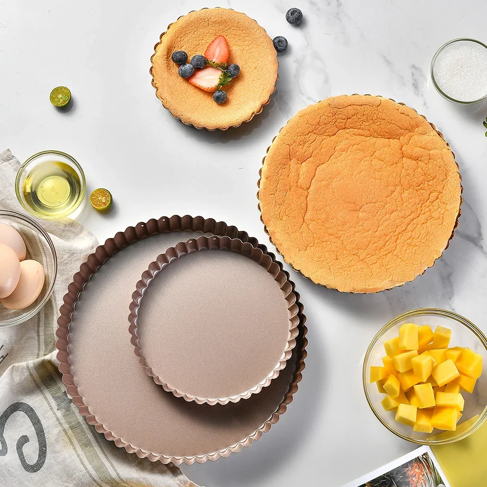 

Fluted Pie Tart Pan Mold Baking Removable Bottom Nonstick Quiche Tool Rectangle Bakeware Template Dishes Cake Pans Oven tray