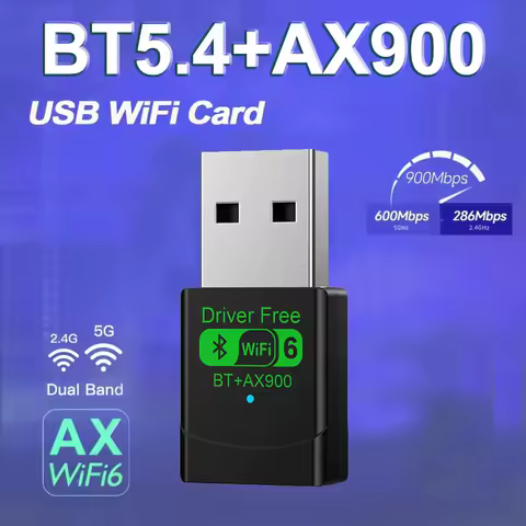 900Mbps USB WiFi 6 Bluetooth 5.4 Adapter Dual Band 2.4G 5G Wireless External Receiver BT5.0 150M Card for Laptop PC Win 10/11