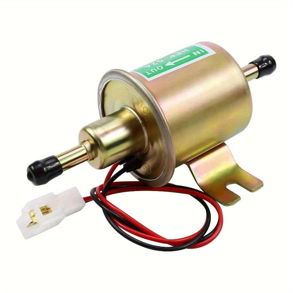 

12V Low Pressure Universal Heavy Duty Gas Diesel Inline Electric Fuel Pump HEP-02A 2.5-4 PSI Metal Motorcycle Carburetor