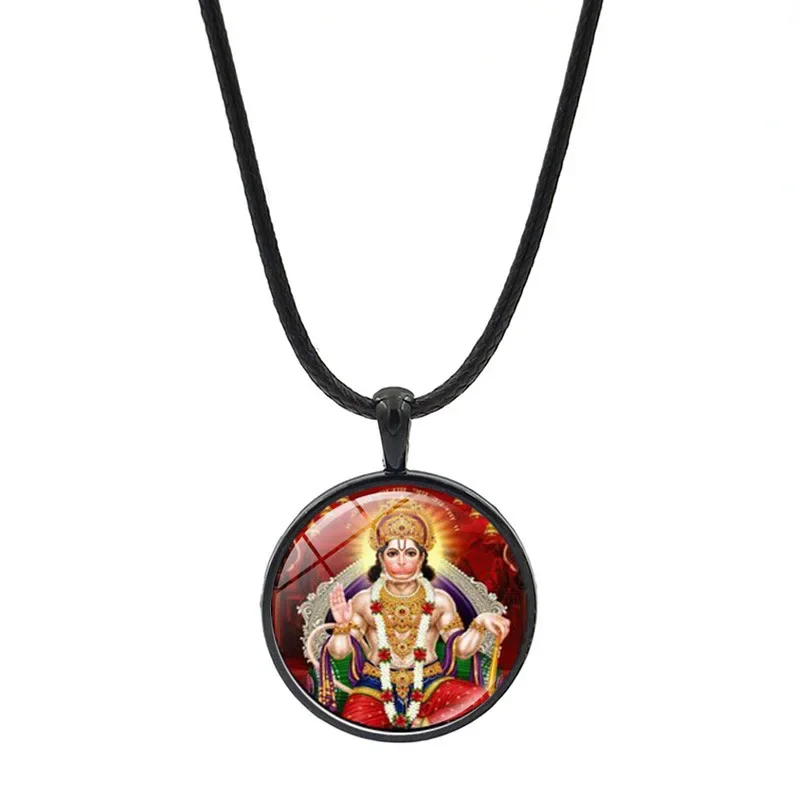 New Product Accessories: Hindu Durga Time Gemstone Leather Rope Necklace, European and American Sweater Chain Pendant Jewelry