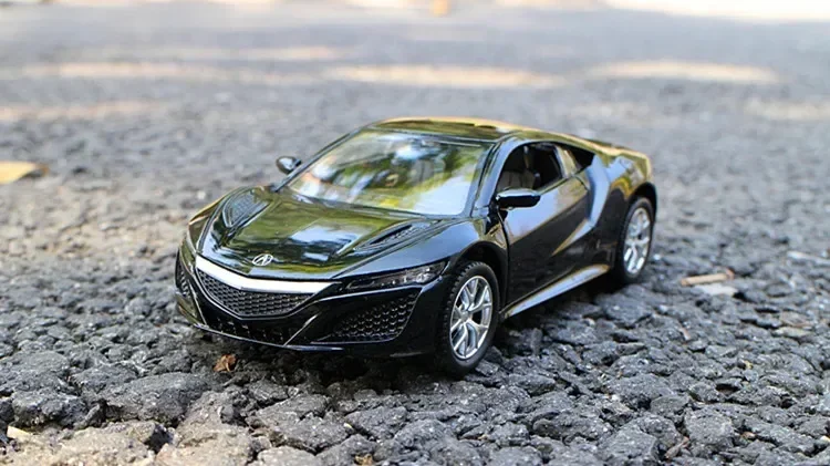 Honda Acura NSX Super Sports Car Modelo, escala licenciada, liga de metal, Diecast para puxar brinquedos, escala 1:36