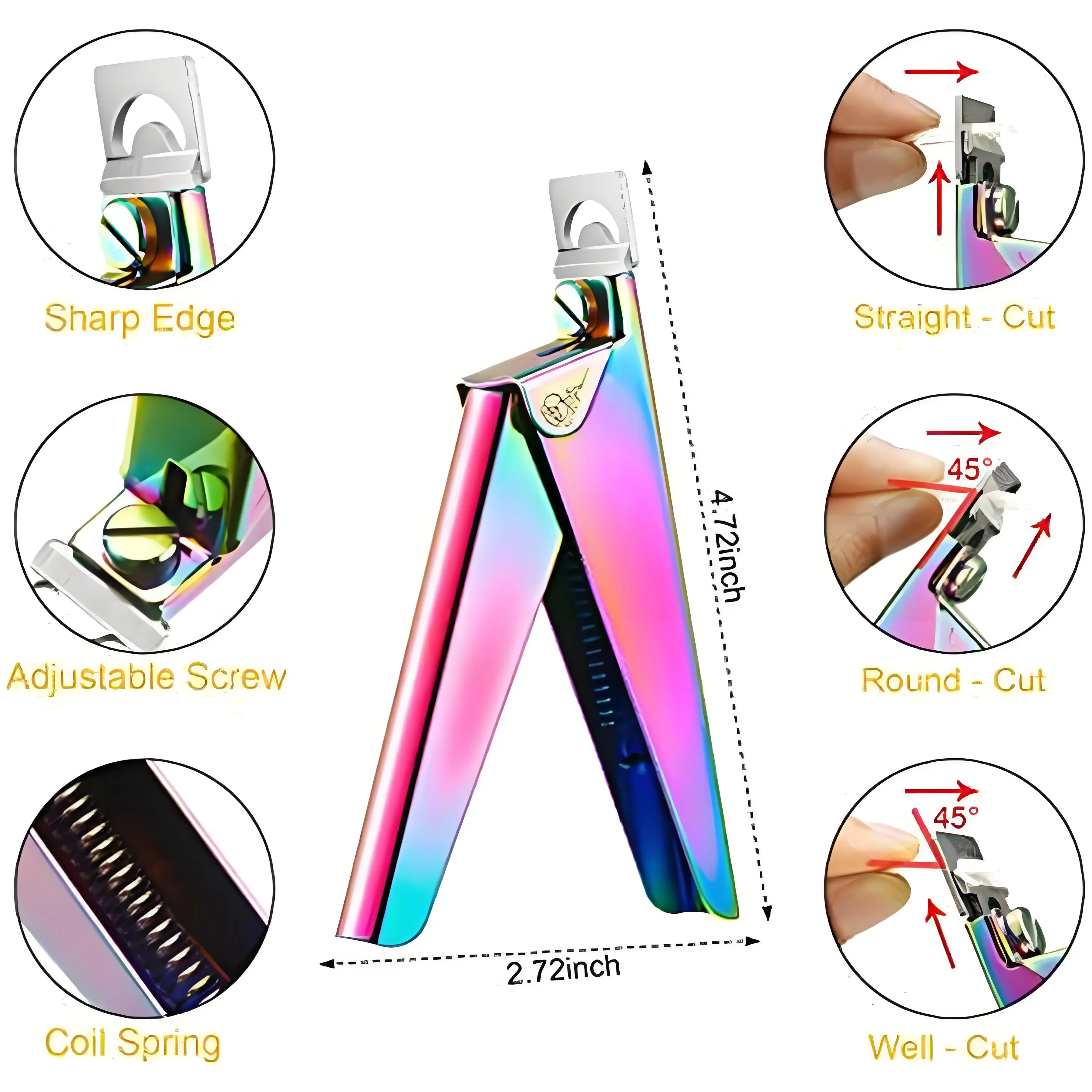 Zestaw do manicure i pedicure ze stali nierdzewnej: 4 szt. profesjonalne obcinaczki do paznokci, trymer do skórek, cążki, przecinak, popychacz do skórek.