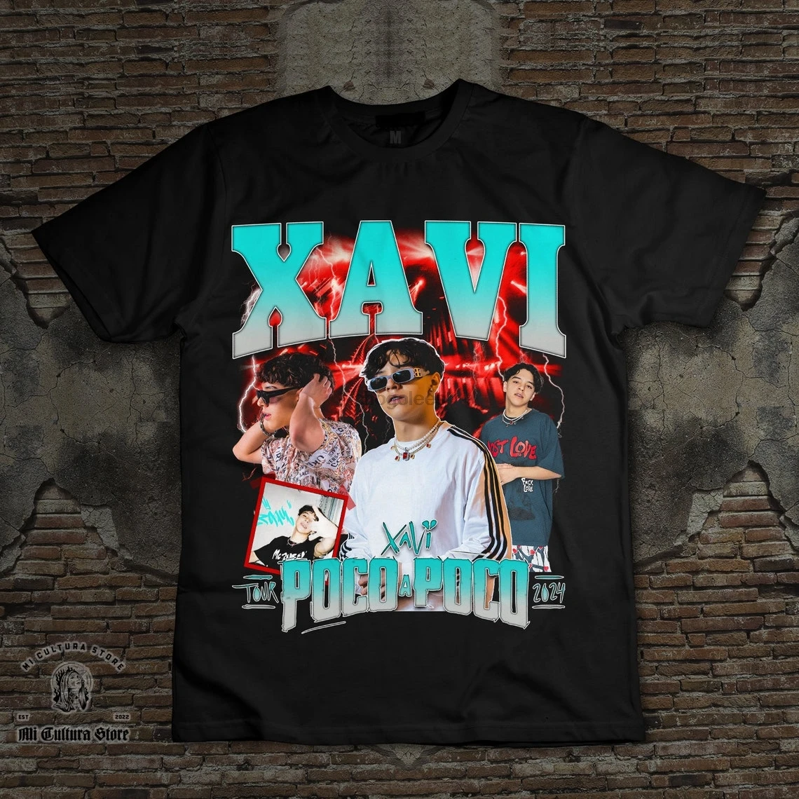 XAVI Poco A Poco Tour vintage look t-shirt playera regional mexicano XAVI Tshirt Mexican Corridos musica Xavi la diabla Tour Mer