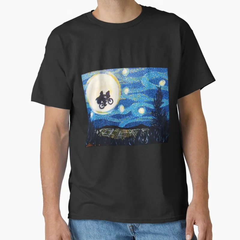 

Starry Flight 1028 E.T. The Extra Terrestrial Vintage Sic-Fi gift t shirt Retro Cartoon Alien Graphic clothes All size Tops