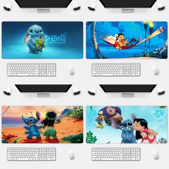 MINISO Disney sevimli Lilo dikiş Mousepad ofis büyük küçük fare PC bilgisayar oyun klavye kauçuk kaymaz fareler Mat büyük