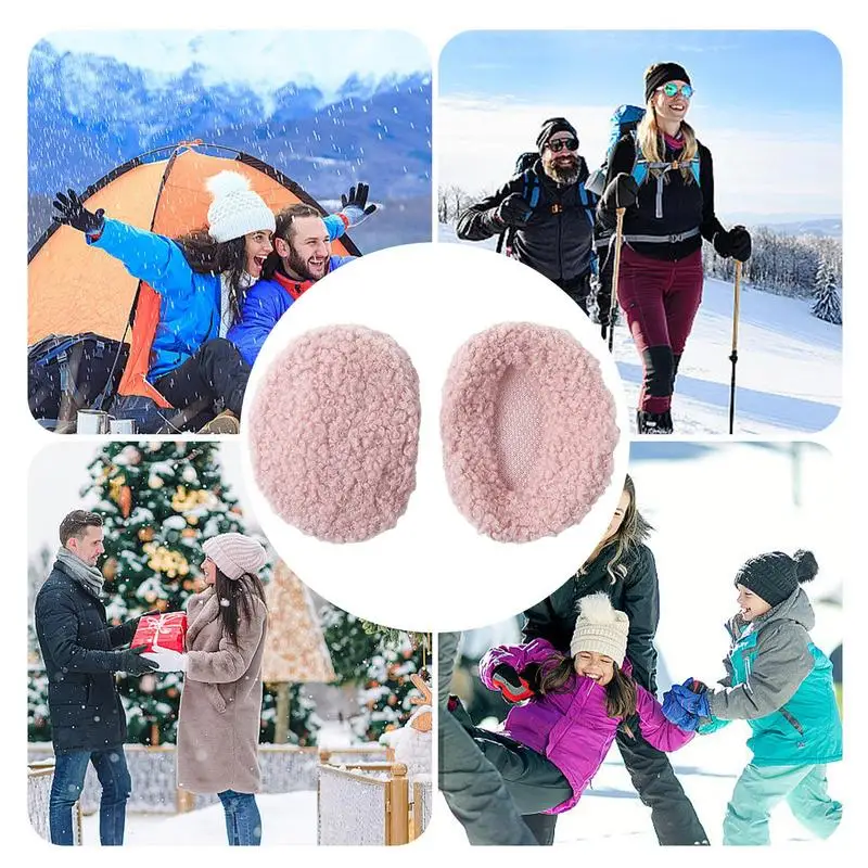 2pcs Cold-proof Plush Earmuffs Bandless Ear Muffs Winter Warm Earmuffs Women Ear Covers Outdoor Sports Windproof Ear Warmer