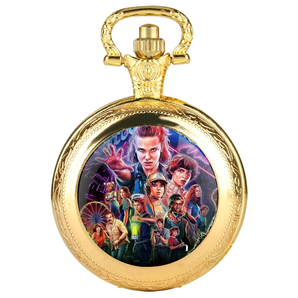 Personalized Character Set Black Dome Glass Pocket Watch