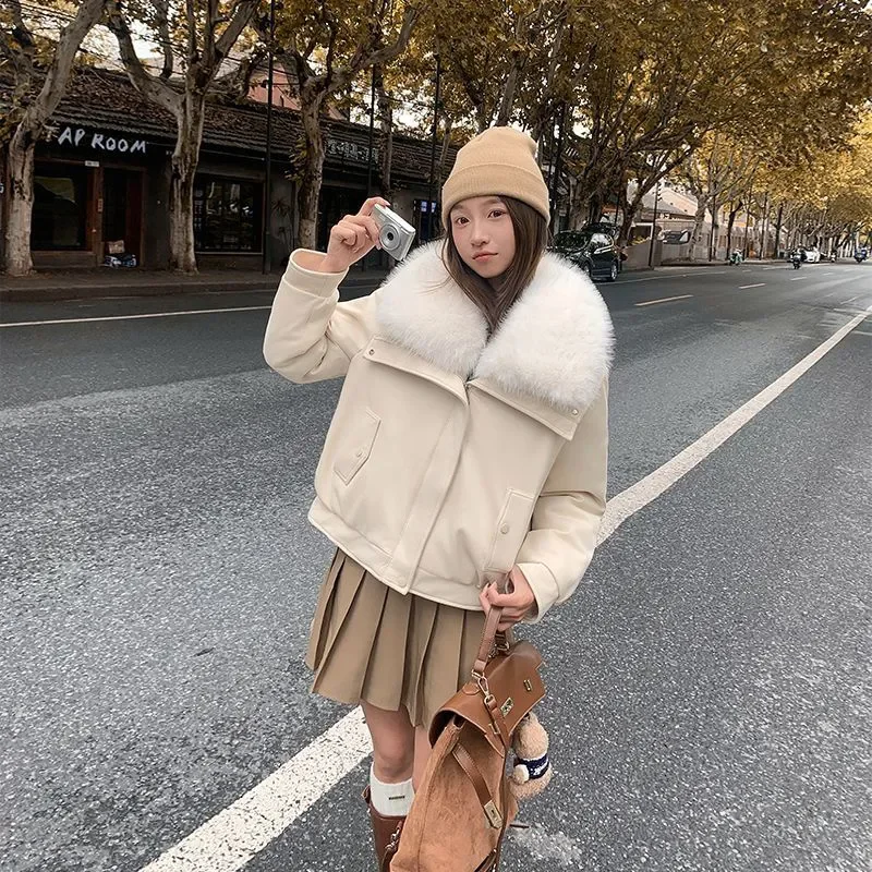 Winter New Faux Fur Thicken Coat for Women High-quality Loose Sheepskin Fur Sherpa Jacket Womens -Faux Lambskin Shearling