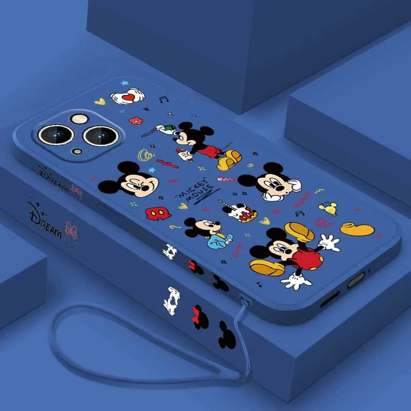 Disney Topolino Per Samsung Galaxy S25 S24 S23 S22 S21 S20 FE Lite Plus Ultra Liquido Corda Sinistra Cassa Del Telefono