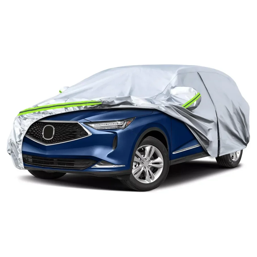 

Car Cover For Acura MDX 2001-2024All Weather With Zipper Door Windproof Band For Snow Rain Dust Protection 210T Taffeta Fabric