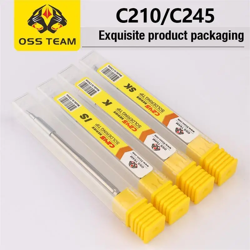 OSS TEAM C210 C245 C115 Soldering Iron Tips Lead Free Heating Core Compatible  Sugon Aifen Aixun GVM Soldering Station Handle