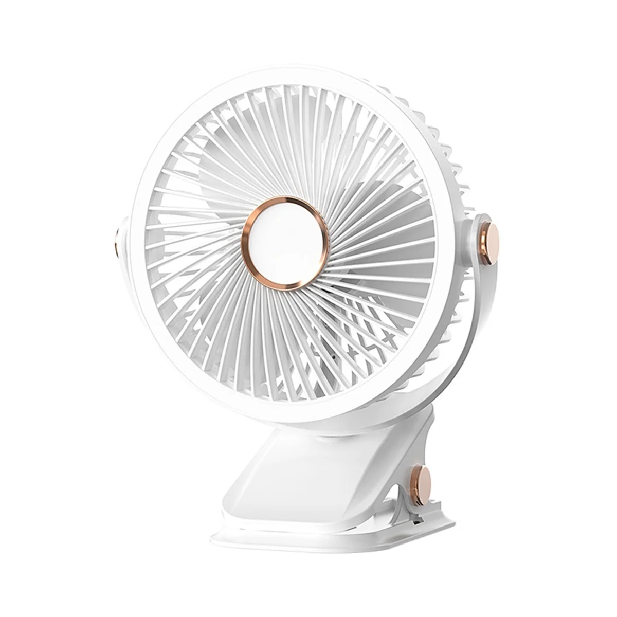 USB Rechargeable Fan Dormitory Clip-on Type Portable Mini Desk Fan 360 Degree Rotation Adjustable Fan with LED Light A