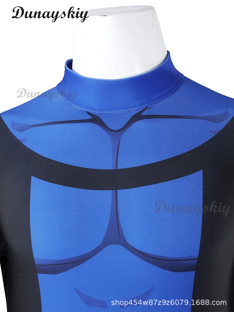 Anime Invincible Mark Cosplay Costume Blue Jumpsuit Unisex Outfit Bodysuit Mark Role-playing Outfits Anime Show Zentai Suit