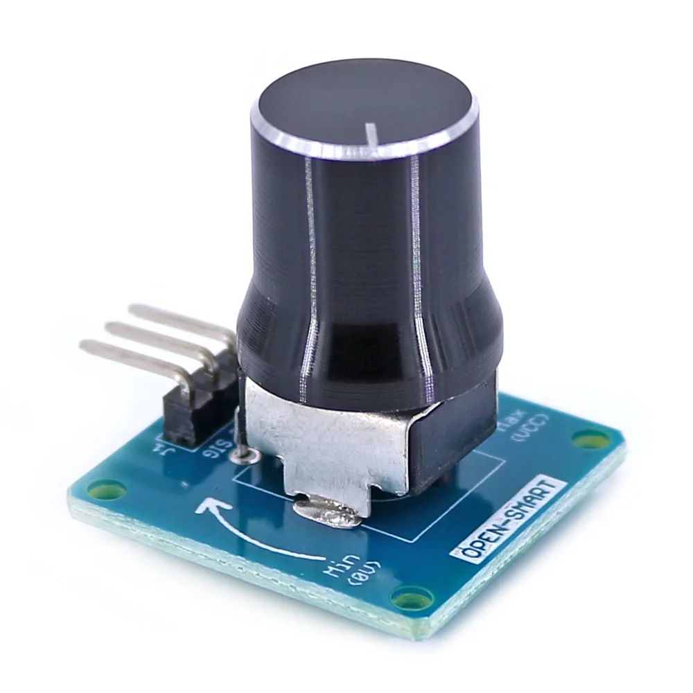 Rotary Angle Sensor Adjustable Volume Control Potentiometer Knob Switch Module Black Compatible for Arduino