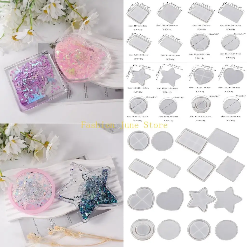 

N5KA 16 Pieces Photo Frame Molds Clay Molds Jewelry Tools Silicone Jewelry Moulds