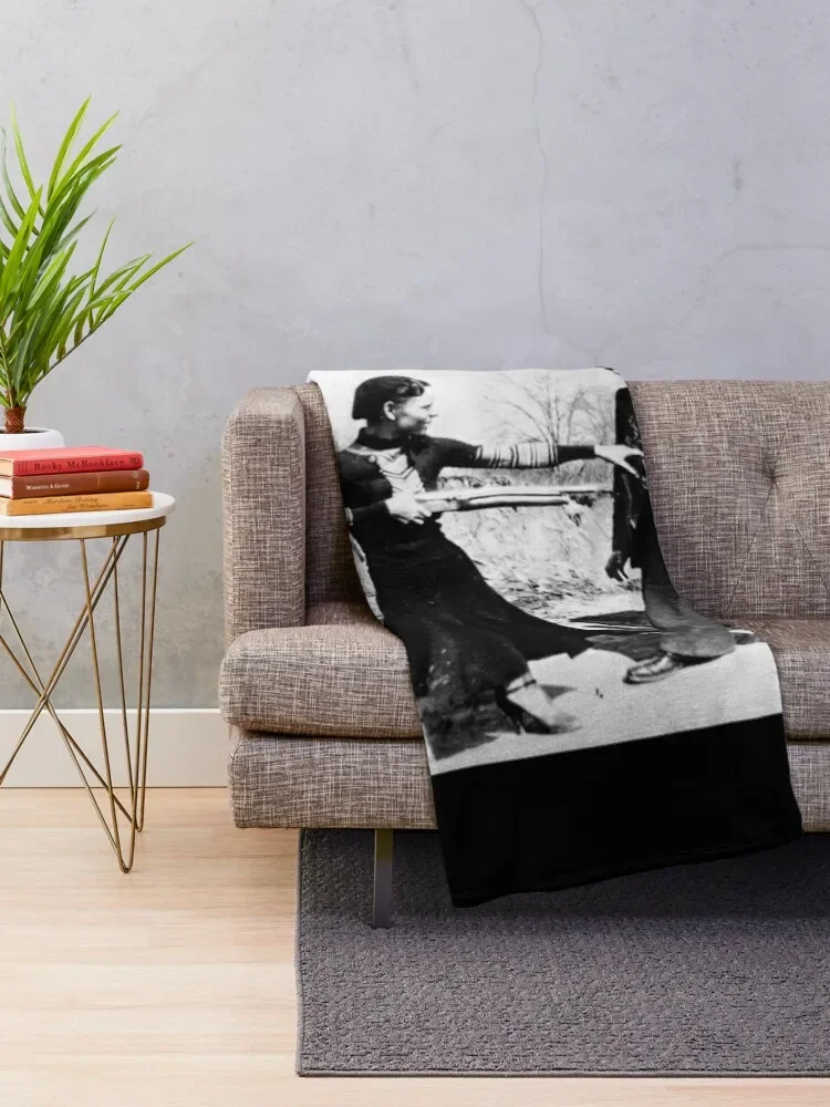 Bonnie & Clyde With Rifle Throw Blanket Hairys Weighted Single Blankets