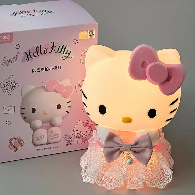 

Hellokitty Patting Night Light Rechargeable Soft Eye Protection Bedside Bedroom Sleep Atmosphere Lamp Gift For Women Girlfriend