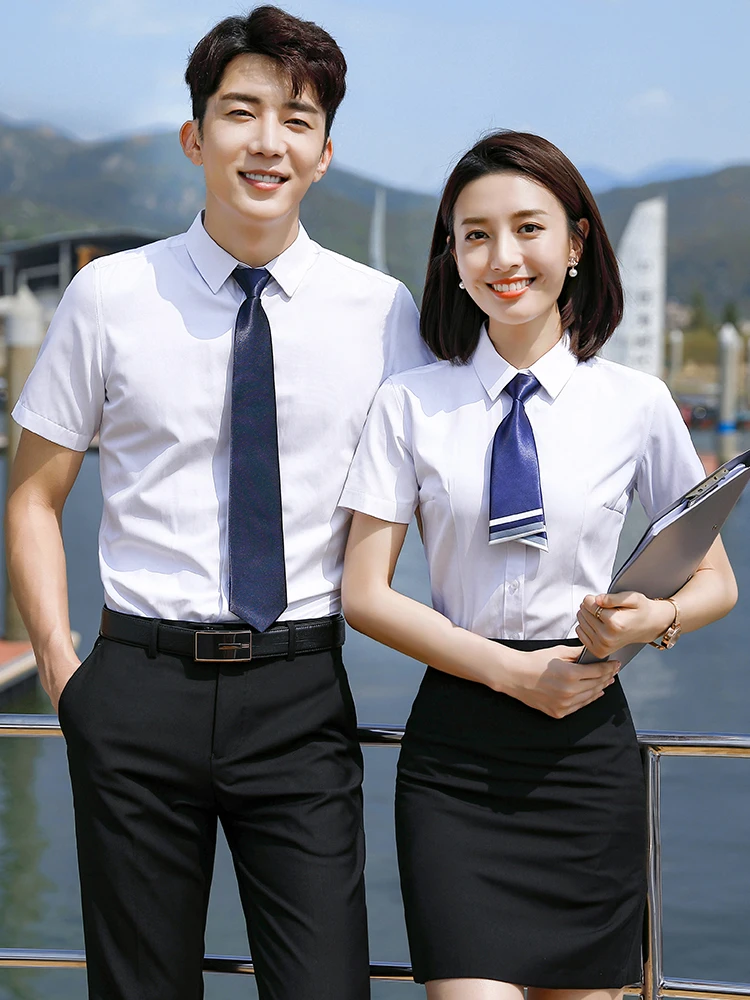 

White irt Women's Summer Formal ort Sve Interview Outfit Government Work orm Set Profional Attire Office Sle