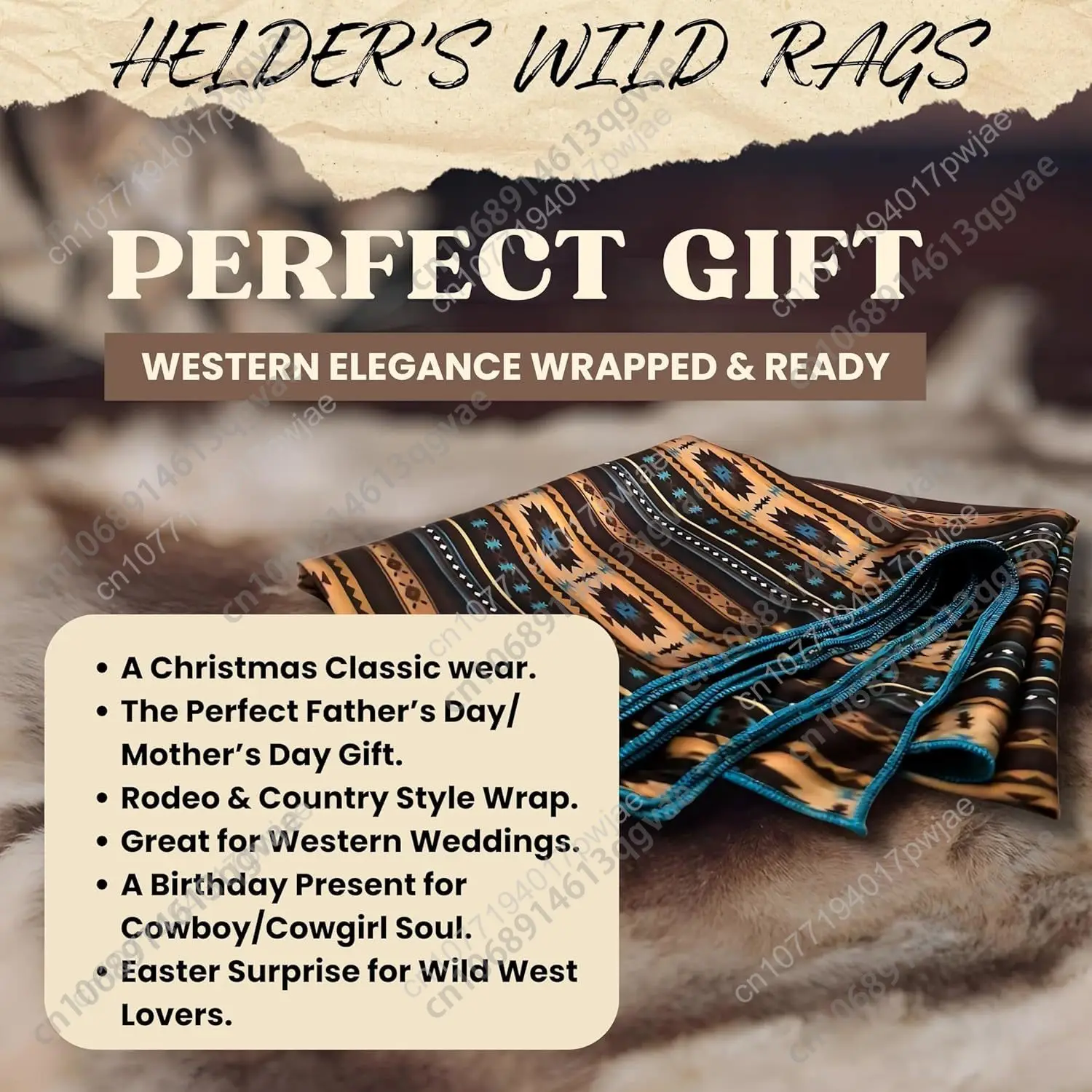 ワイルド・ラグ シルクスカーフ 36インチ、ウェスタン・カウボーイ・バンダナ スクエア シルクのようなワイルド・ラグ、アステカ柄スカーフ