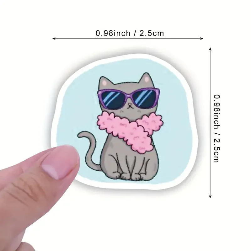 100-500pcs Cute Cat Animal Reward Sticker New Kids' Motivational Stickers DIY Creative Stationery Office Self-adhesive Lable